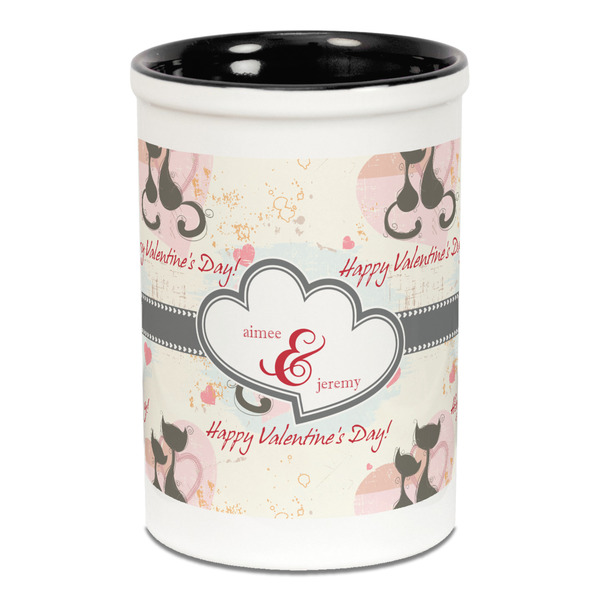 Cats in Love Pencil Holder - Black