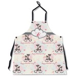 Cats in Love Apron Without Pockets w/ Couple's Names