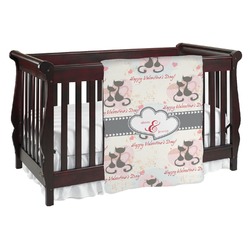 Cats in Love Baby Blanket (Single Sided) (Personalized)