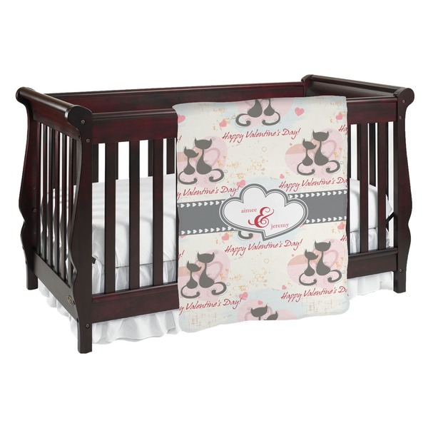 Custom Cats in Love Baby Blanket (Single Sided) (Personalized)