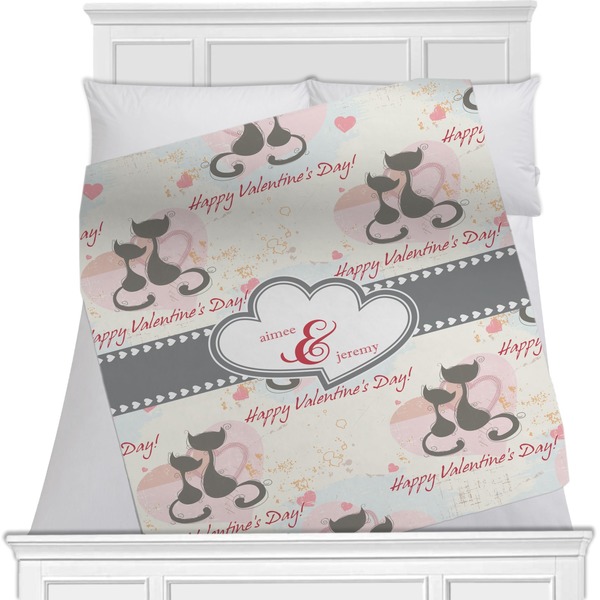 Custom Cats in Love Minky Blanket (Personalized)