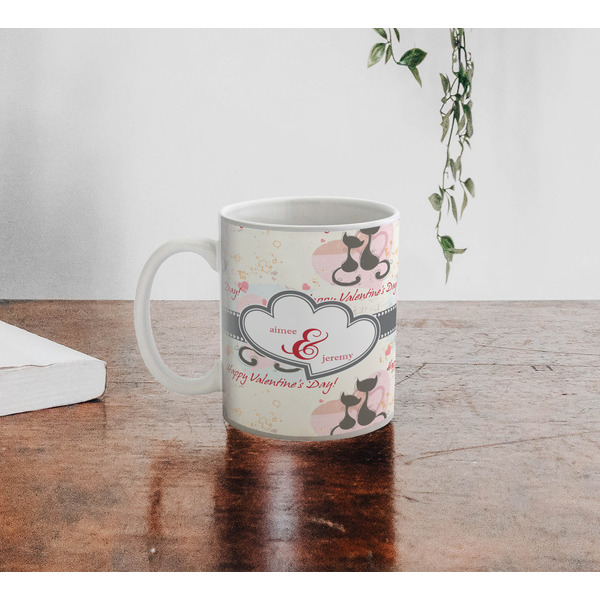 Cats in Love Personalized Coffee Mug - Lifestyle