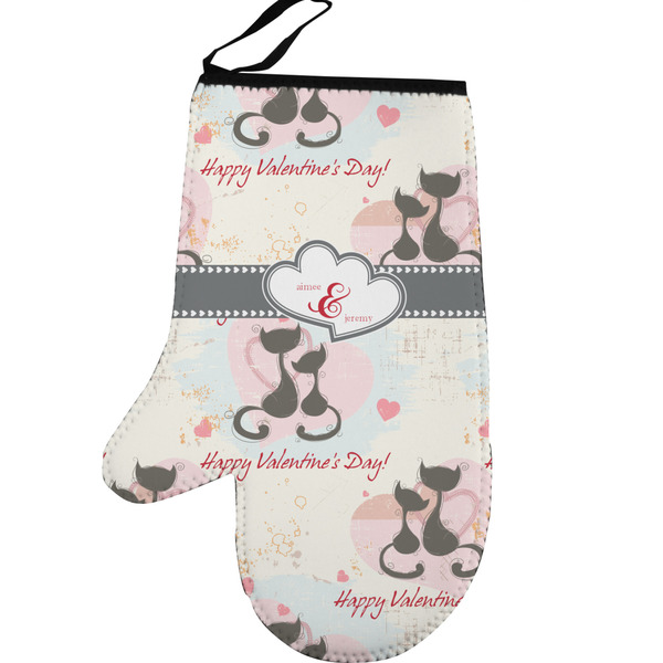 Custom Cats in Love Left Oven Mitt (Personalized)