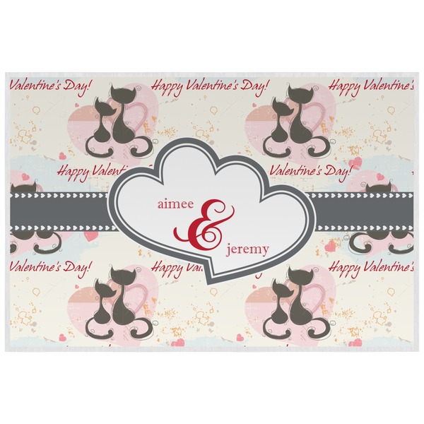 Custom Cats in Love Laminated Placemat w/ Couple's Names