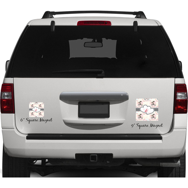 Cats in Love Personalized Square Car Magnets on Ford Explorer