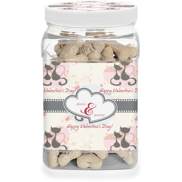 Custom Cats in Love Dog Treat Jar (Personalized)