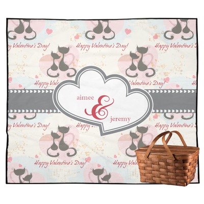Custom Cats in Love Outdoor Picnic Blanket (Personalized)