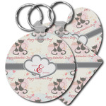Cats in Love Plastic Keychain (Personalized)