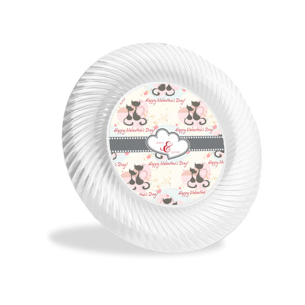 Custom Cats in Love Plastic Party Appetizer & Dessert Plates - 6" (Personalized)