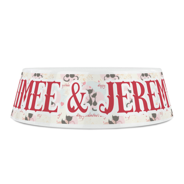 Cats in Love Plastic Pet Bowls - Small - FRONT