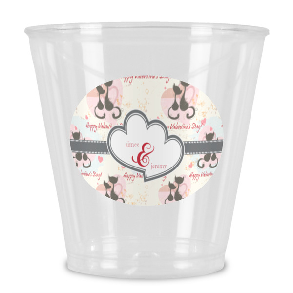Custom Cats in Love Plastic Shot Glass (Personalized)