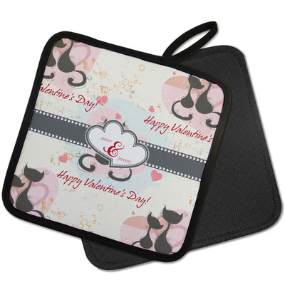 Cats in Love Pot Holder w/ Couple's Names