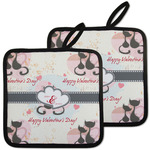 Cats in Love Pot Holders - Set of 2 w/ Couple's Names