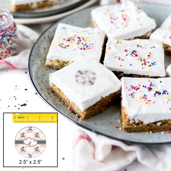 Cats in Love Printed Icing Circle - Medium - In Context