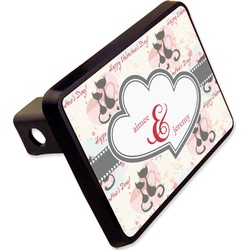 Cats in Love Rectangular Trailer Hitch Cover - 2" (Personalized)