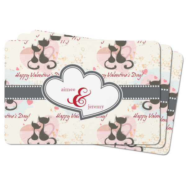 Cats in Love Rectangular Fridge Magnet - THREE