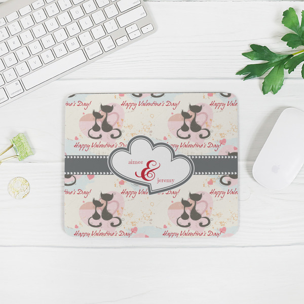 Cats in Love Rectangular Mouse Pad - LIFESTYLE 2