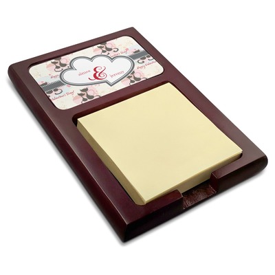 Cats in Love Red Mahogany Sticky Note Holder (Personalized)