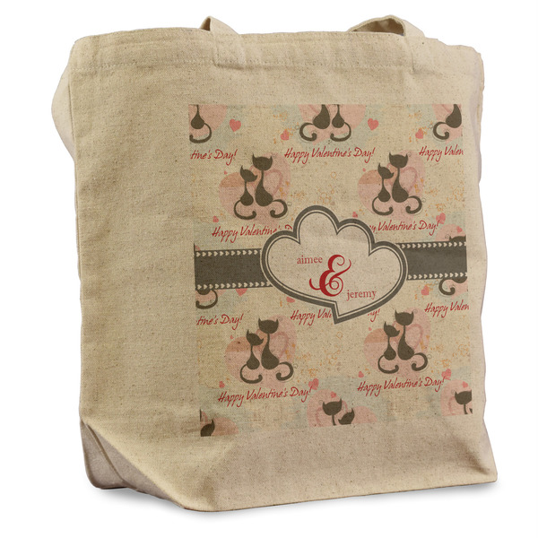 Custom Cats in Love Reusable Cotton Grocery Bag (Personalized)