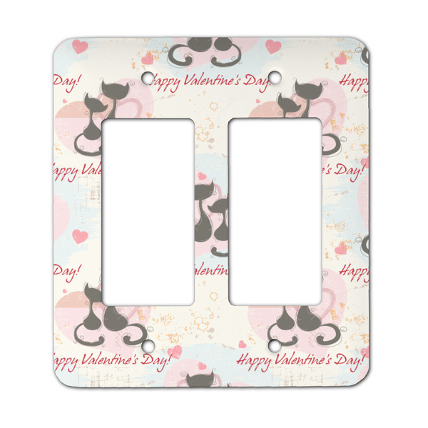 Custom Cats in Love Rocker Style Light Switch Cover - Two Switch