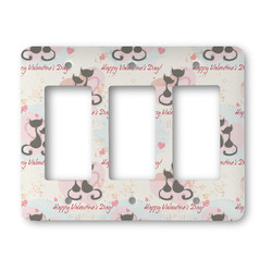 Cats in Love Rocker Style Light Switch Cover - Three Switch