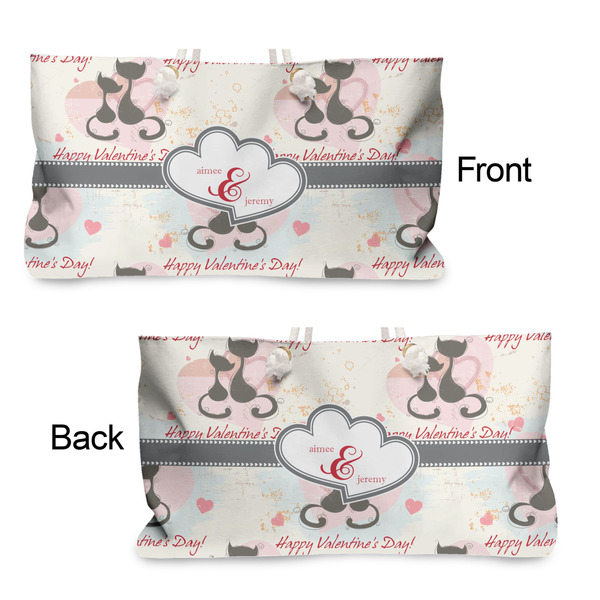 Cats in Love Large Rope Tote - From & Back View