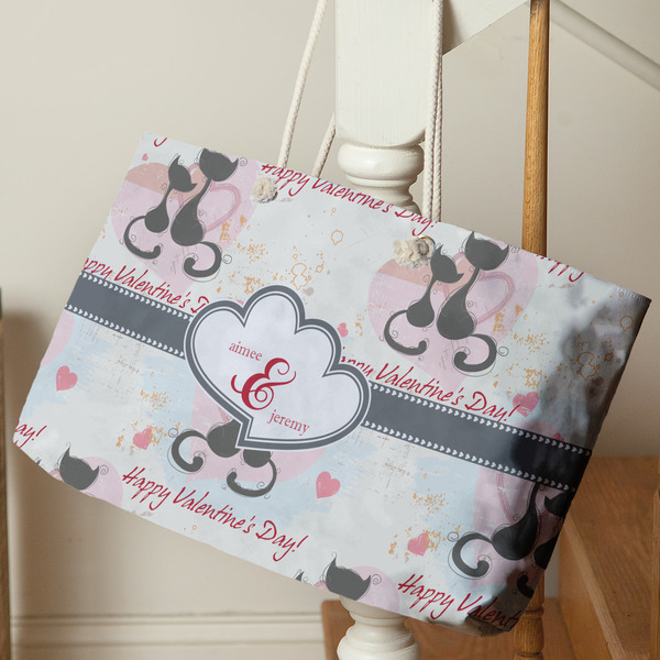 Cats in Love Large Rope Tote - Life Style