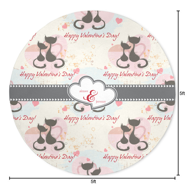 Cats in Love Round Area Rug - Size