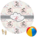 Cats in Love Round Beach Towel (Personalized)