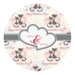 Cats in Love Round Decal - Medium (Personalized)