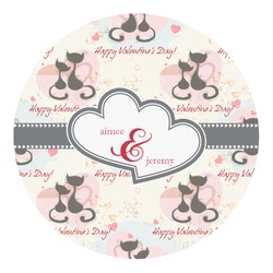 Cats in Love Round Decal - Small (Personalized)