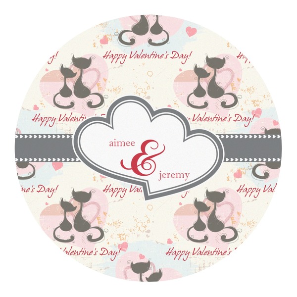 Custom Cats in Love Round Decal - Medium (Personalized)