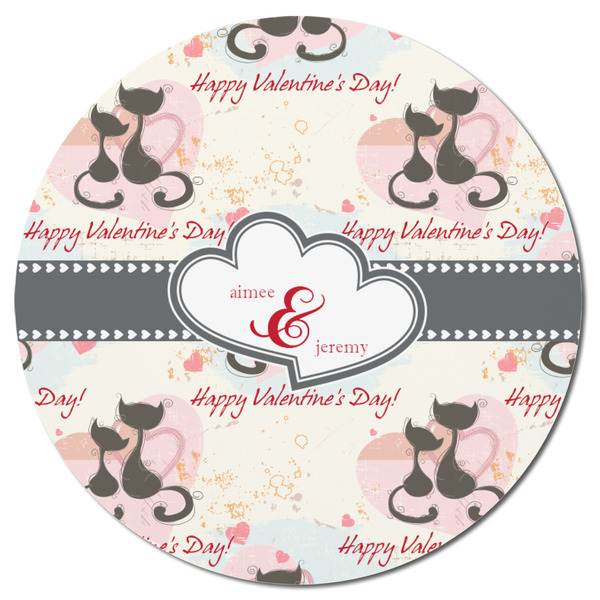 Cats in Love Round Fridge Magnet - FRONT
