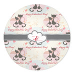 Cats in Love 5' Round Indoor Area Rug (Personalized)
