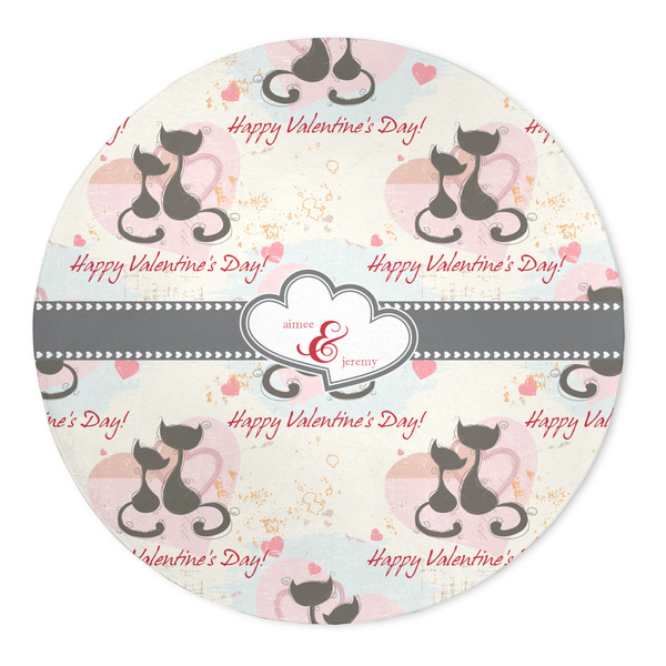 Custom Cats in Love 5' Round Indoor Area Rug (Personalized)