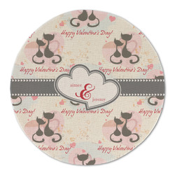 Cats in Love Round Linen Placemat (Personalized)