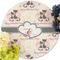 Cats in Love Round Linen Placemats - Front (w flowers)