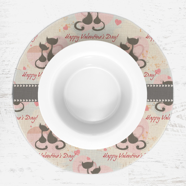 Cats in Love Round Linen Placemats - LIFESTYLE (single)