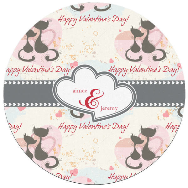Cats in Love Round Mousepad - APPROVAL