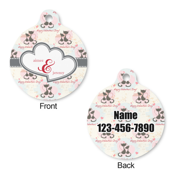 Cats in Love Round Pet ID Tag - Large - Approval
