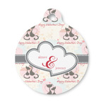 Cats in Love Round Pet ID Tag - Small (Personalized)
