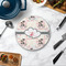 Cats in Love Round Stone Trivet - In Context View