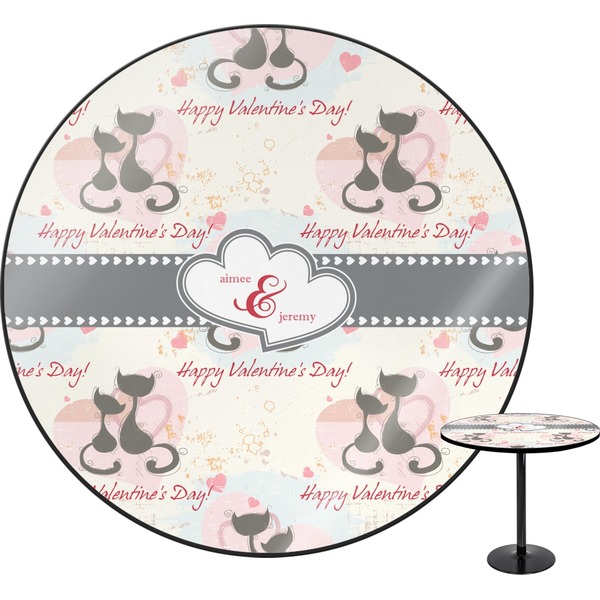 Custom Cats in Love Round Table (Personalized)