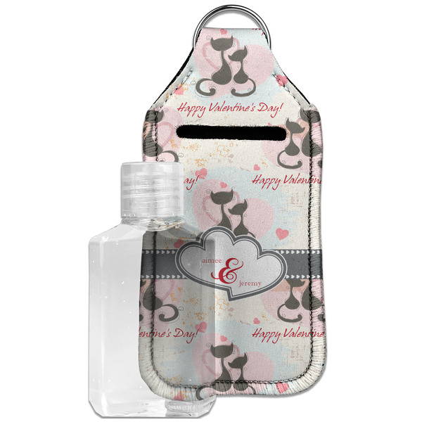 Custom Cats in Love Hand Sanitizer & Keychain Holder - Large (Personalized)