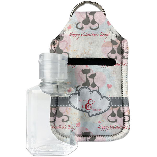 Custom Cats in Love Hand Sanitizer & Keychain Holder - Small (Personalized)