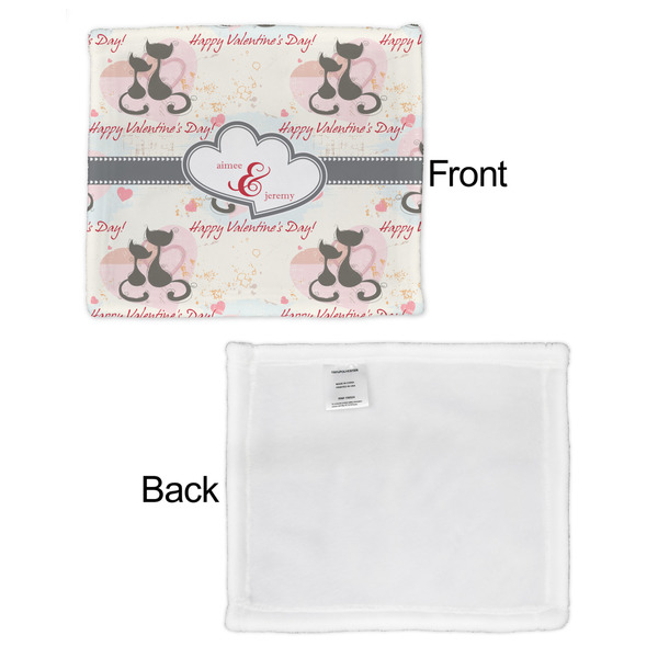 Cats in Love Security Blanket - Front & White Back View