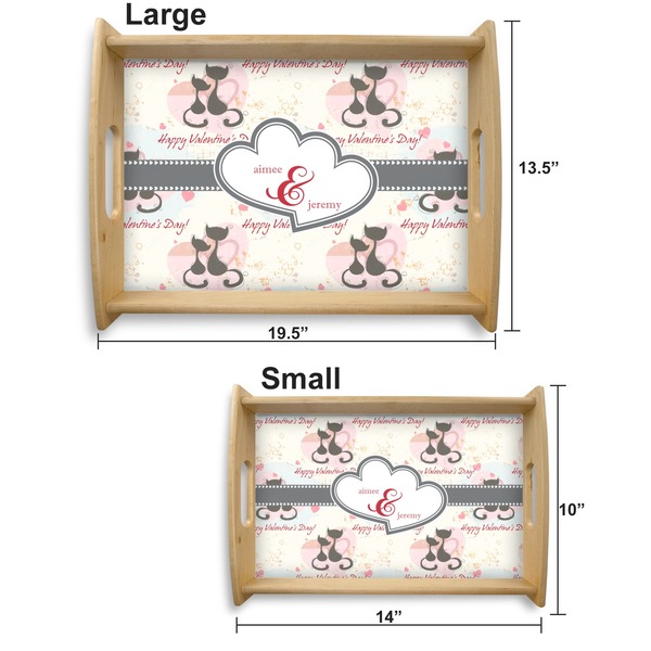 Cats in Love Serving Tray Wood Sizes