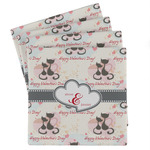 Cats in Love Absorbent Stone Coasters - Set of 4 (Personalized)