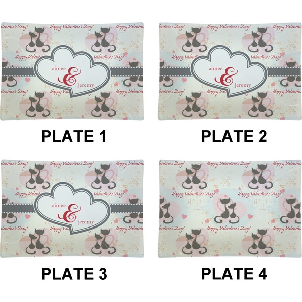 Cats in Love Set of Rectangular Appetizer / Dessert Plates (Approval)