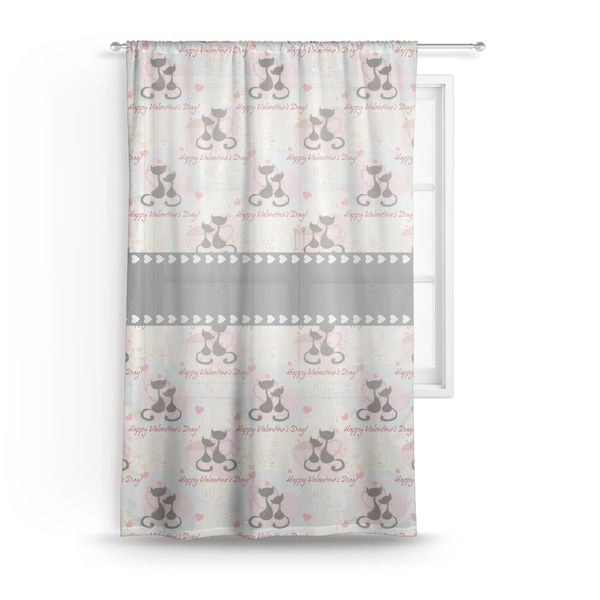 Custom Cats in Love Sheer Curtain - 50"x84"